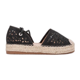 Fekete Peekaboo áttört espadrillák Fekete Peekaboo áttört espadrillák