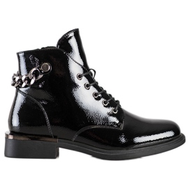 Elegáns lakkozott csizma Sergio Leone -tól fekete Elegáns lakkozott csizma Sergio Leone -tól fekete