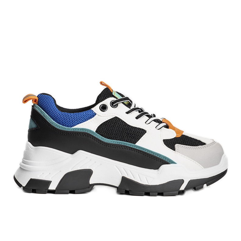 Fekete cipők magas Omerta talpon fehér sokszínű