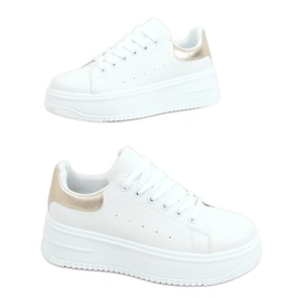 Fehér női cipők T0YD8240-5 WHITE / GOLD aranysárga Fehér női cipők T0YD8240-5 WHITE / GOLD aranysárga