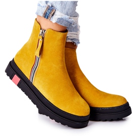 PS1 Velúr csizma Jodhpur csizma A sárga Nessa platformon