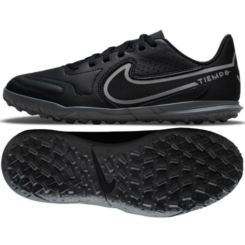 Nike Tiempo Legend 9 Club Tf Jr DA1334 004 futballcipő fekete fekete
