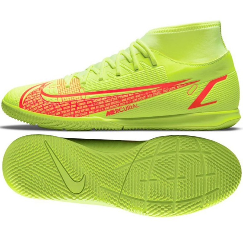Nike Mercurial Superfly 8 Club Ic M CV0954 760 futballcipő zöld sárga sárgák