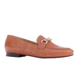 Marco Shoes Balerinák arany lánccal barna Marco Shoes Balerinák arany lánccal barna