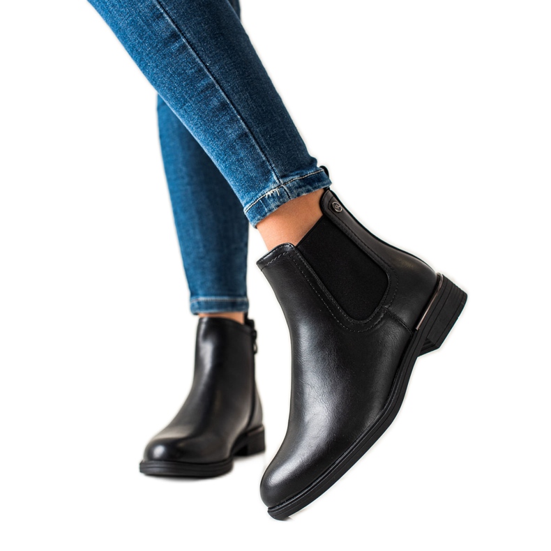 Sergio Leone Klasszikus fekete csizma cipzárral