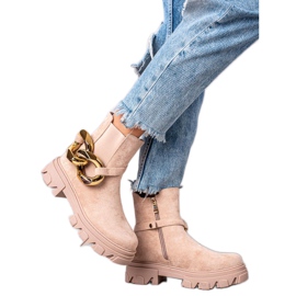 S. BARSKI Velúr csizma az S.BARSKI platformon bézs