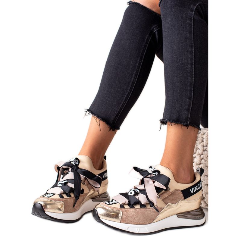 VINCEZA szalaggal átkötött cipők barna