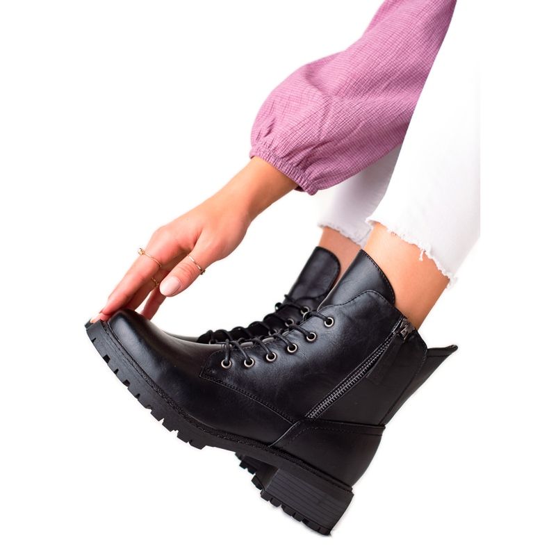 W. Potocki Klasszikus fűzős Potocki csizma fekete