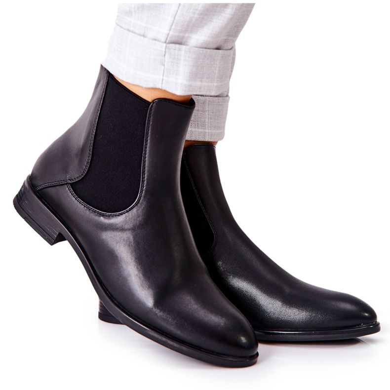 Bőrcsizma Sergio Leone BT523 fekete