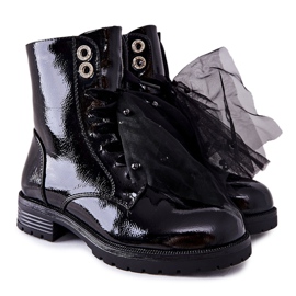 S.Barski Gyermek fekete meleg lakkos csizma Semissa