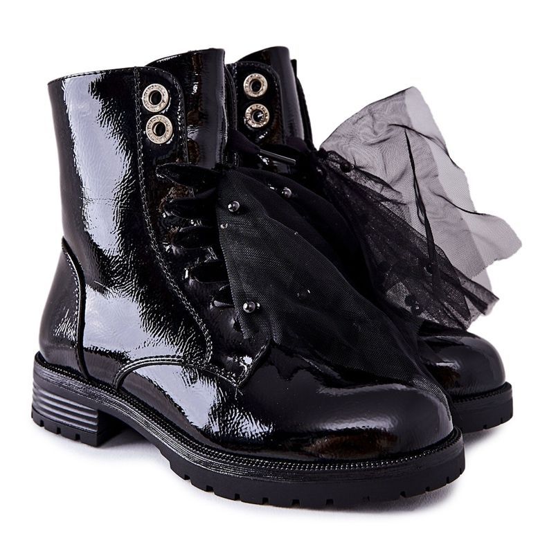 S.Barski Gyermek fekete meleg lakkos csizma Semissa