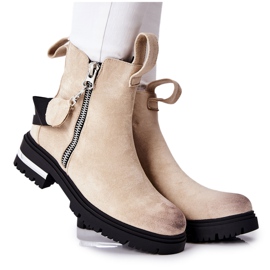 PS1 Hőszigetelt csizma cipzárral Beige Cortona bézs