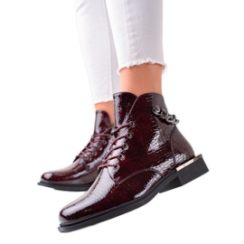 Elegáns lakkozott csizma Sergio Leone -tól bordó Elegáns lakkozott csizma Sergio Leone -tól bordó