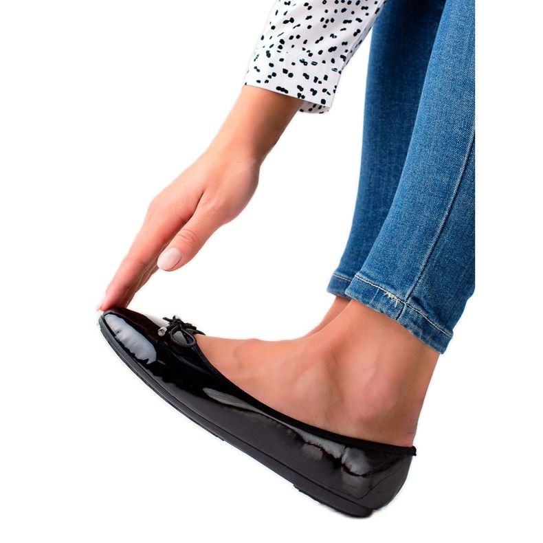 Renda Klasszikus lakkozott balerinák fekete