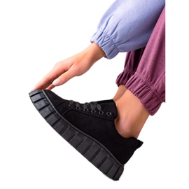 Sweet Shoes Velúr cipők a platformon fekete