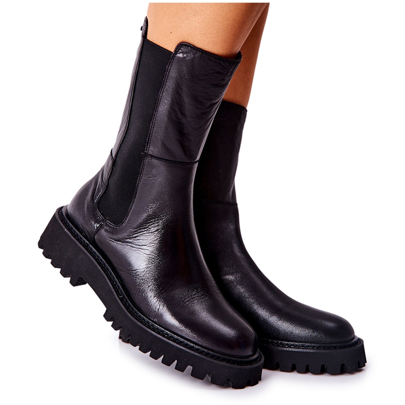 Magas csizma Jodhpur Big Star II274416 Fekete