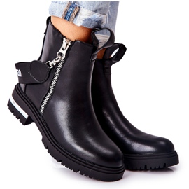 PS1 Fekete Cortona meleg bőr cipő cipzárral