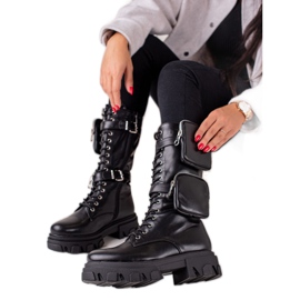 Bestelle Magas csizma zsebekkel fekete