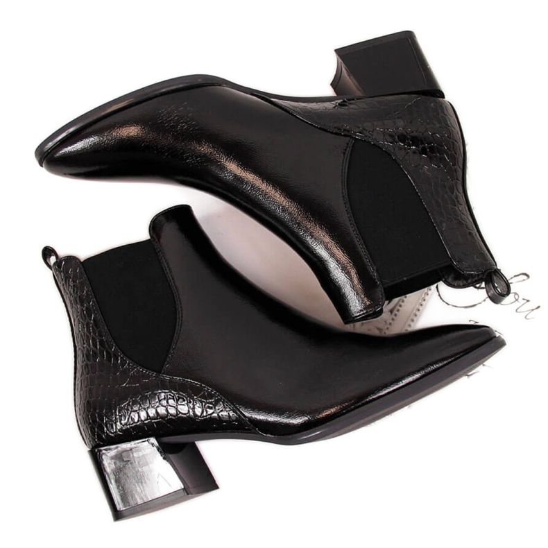 Lakkozott Chelsea csizma Sergio Leone W SK340A fekete