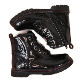 Fekete csizma lányoknak szigetelt Jr EVE318A fehér Fekete csizma lányoknak szigetelt Jr EVE318A fehér