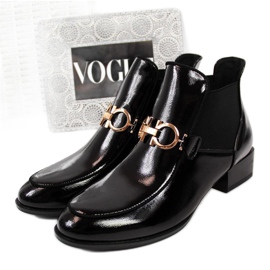 Lakkozott Chelsea csizma Potocki W WOL34 fekete