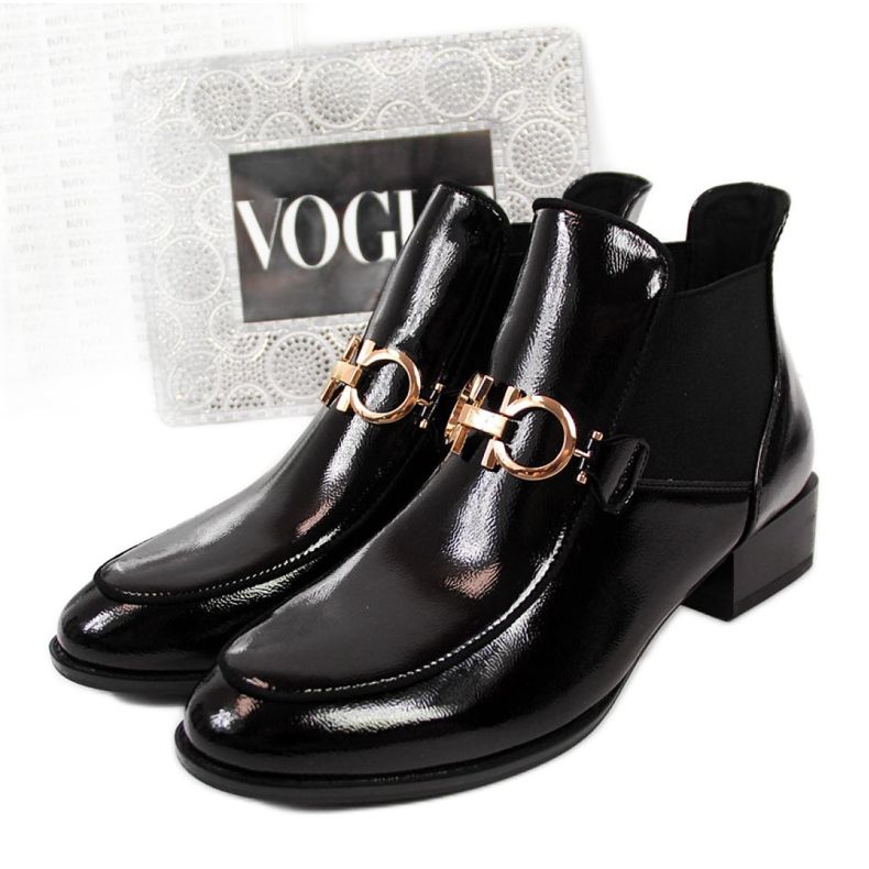 Lakkozott Chelsea csizma Potocki W WOL34 fekete