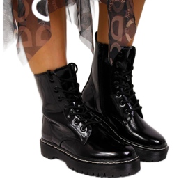 Meleg lakkozott csizma Vinceza W JAN55A fekete