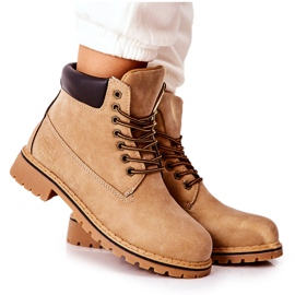 PH1 Női bézs Crush meleg csizma barna