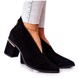 Bőr csizma a magas sarkú Laura Messi fekete 2344 Bőr csizma a magas sarkú Laura Messi fekete 2344