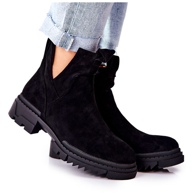 POTOCKI Fekete Corano csizma kivágott cipzárral