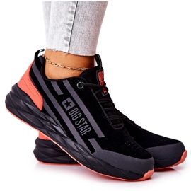 Bőr sportcipő Big Star II274460 Fekete piros Bőr sportcipő Big Star II274460 Fekete piros