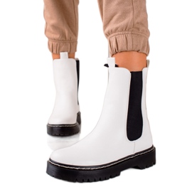 S. BARSKI Magas Chelsea csizma az S.BARSKI platformon fehér S. BARSKI Magas Chelsea csizma az S.BARSKI platformon fehér