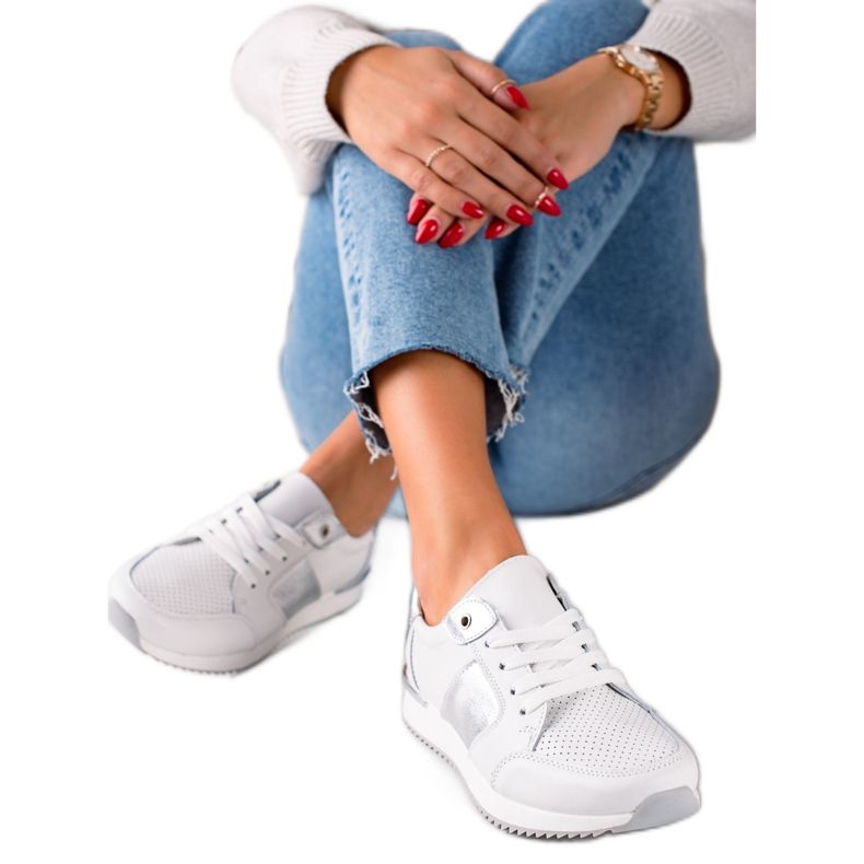 Fehér bőr cipők VINCEZA