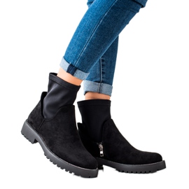 Bella Star Csúsztatható velúr csizma fekete