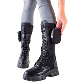 TRENDI Magas dolgozók zsebbel fekete