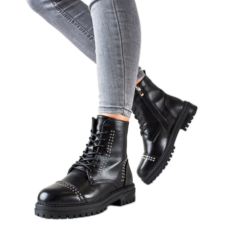 Super Me Klasszikus bakancsfogók Eco bőrből fekete