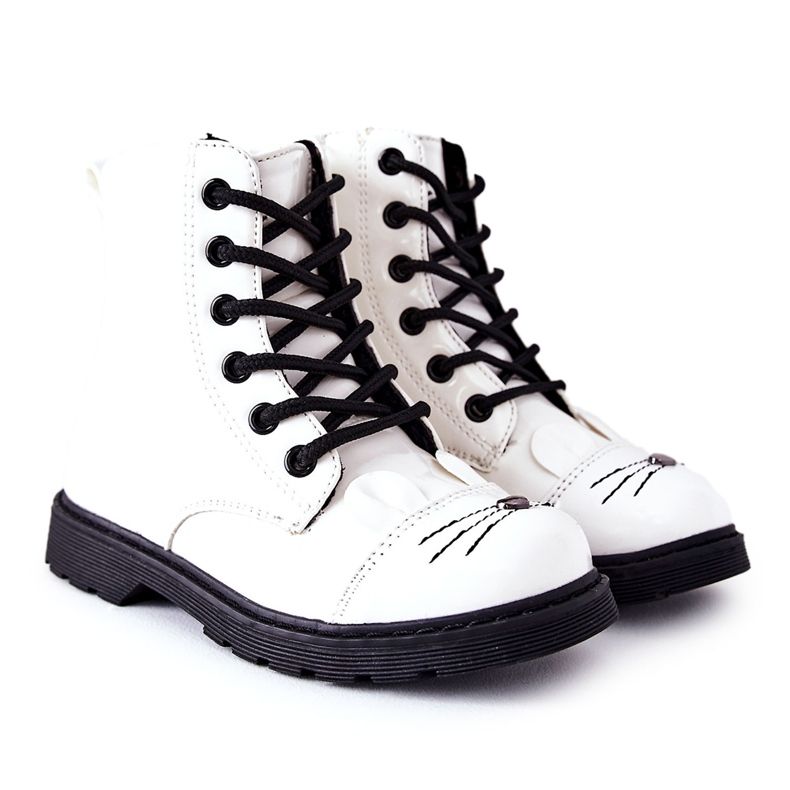 Meleg csizma dolgozók a cipzáron Fehér Mousie Meleg csizma dolgozók a cipzáron Fehér Mousie