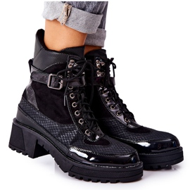 PG1 Fekete Devera munkáscsizma csattal