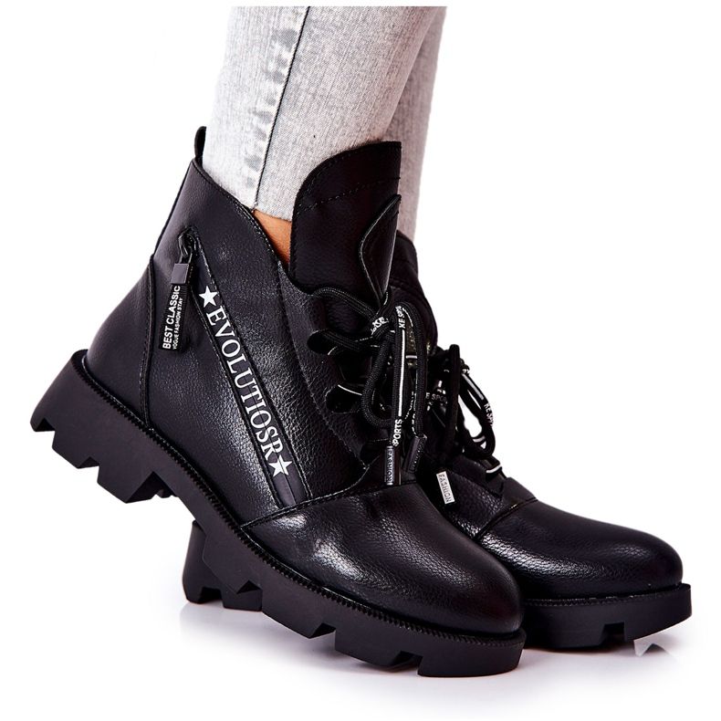 Szőrmével felmelegített csizma Sergio Leone Black TR740 fekete