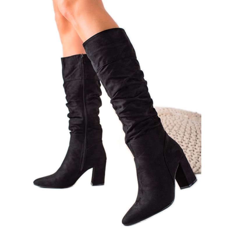 Csizma VINCEZA redővel fekete