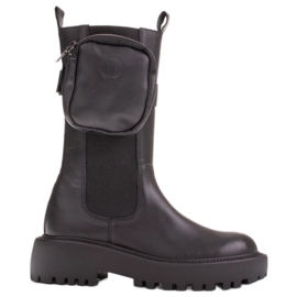 Marco Shoes Csizma levehető tasakkal az övön fekete Marco Shoes Csizma levehető tasakkal az övön fekete