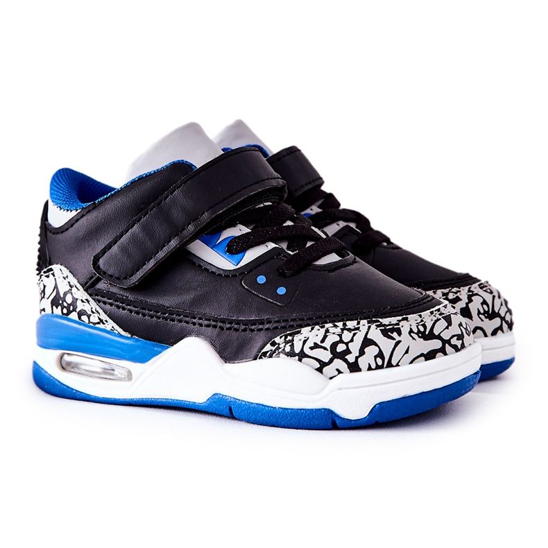 FR1 Gyermek sportcipő fekete és kék lenvászon fehér