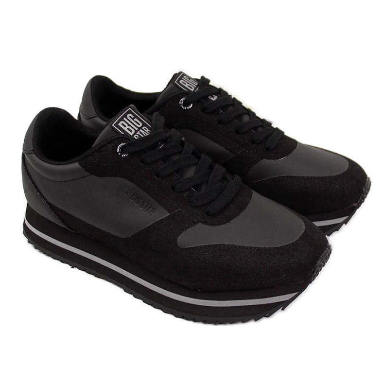 Fekete sportcipő a Big Star W II274217 platformon