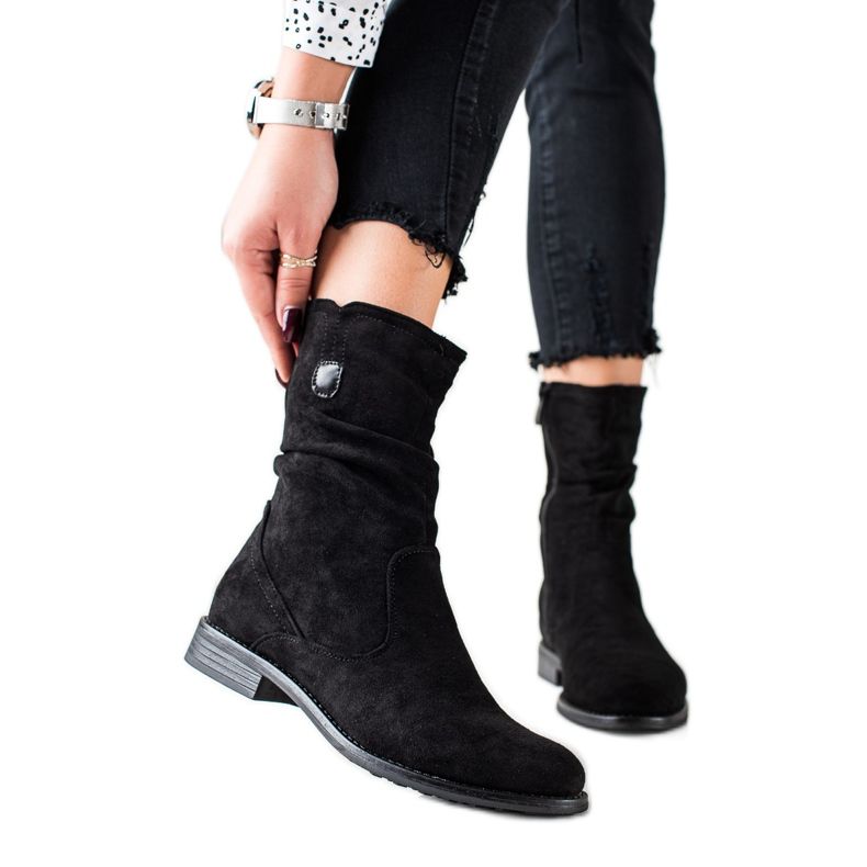 W. Potocki Potocki magas velúr csizma fekete