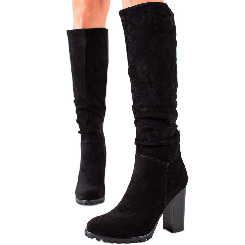 Sixth Sense Elegáns velúr csizma fekete