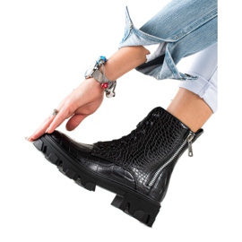 TRENDI Dolgozók dekoratív cipzárral fekete