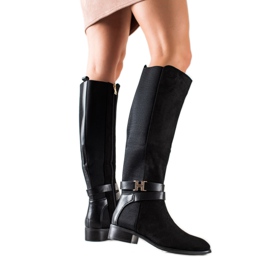 Yes Mile Stílusos magas csizma fekete