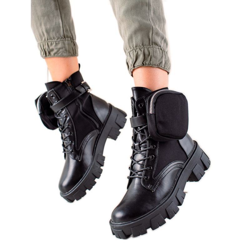 Best Shoes Munkavállalók Velúrzsebbel fekete