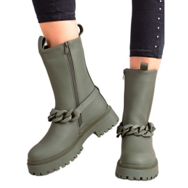 TRENDI Zöld munkások dekoratív csíkkal TRENDI Zöld munkások dekoratív csíkkal