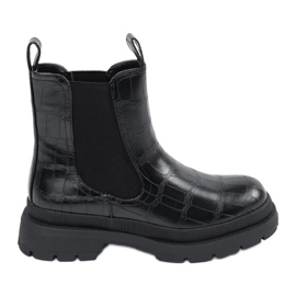 Fekete Chelsea csizma öko bőrrel